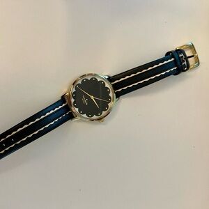 Kate Spade black, white & gold leather watch